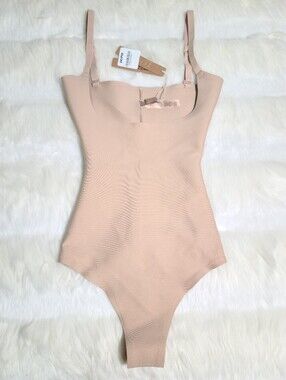 SKIMS Body Zoned Open Bust Brief Bodysuit Tan Clay XS NEW